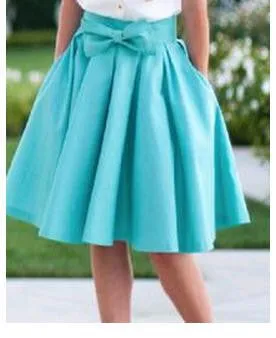 A99945 THREE COLOR BOWKNOT SKIRTS