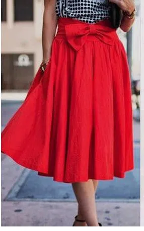 A99945 THREE COLOR BOWKNOT SKIRTS