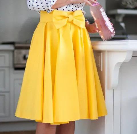 A99945 THREE COLOR BOWKNOT SKIRTS