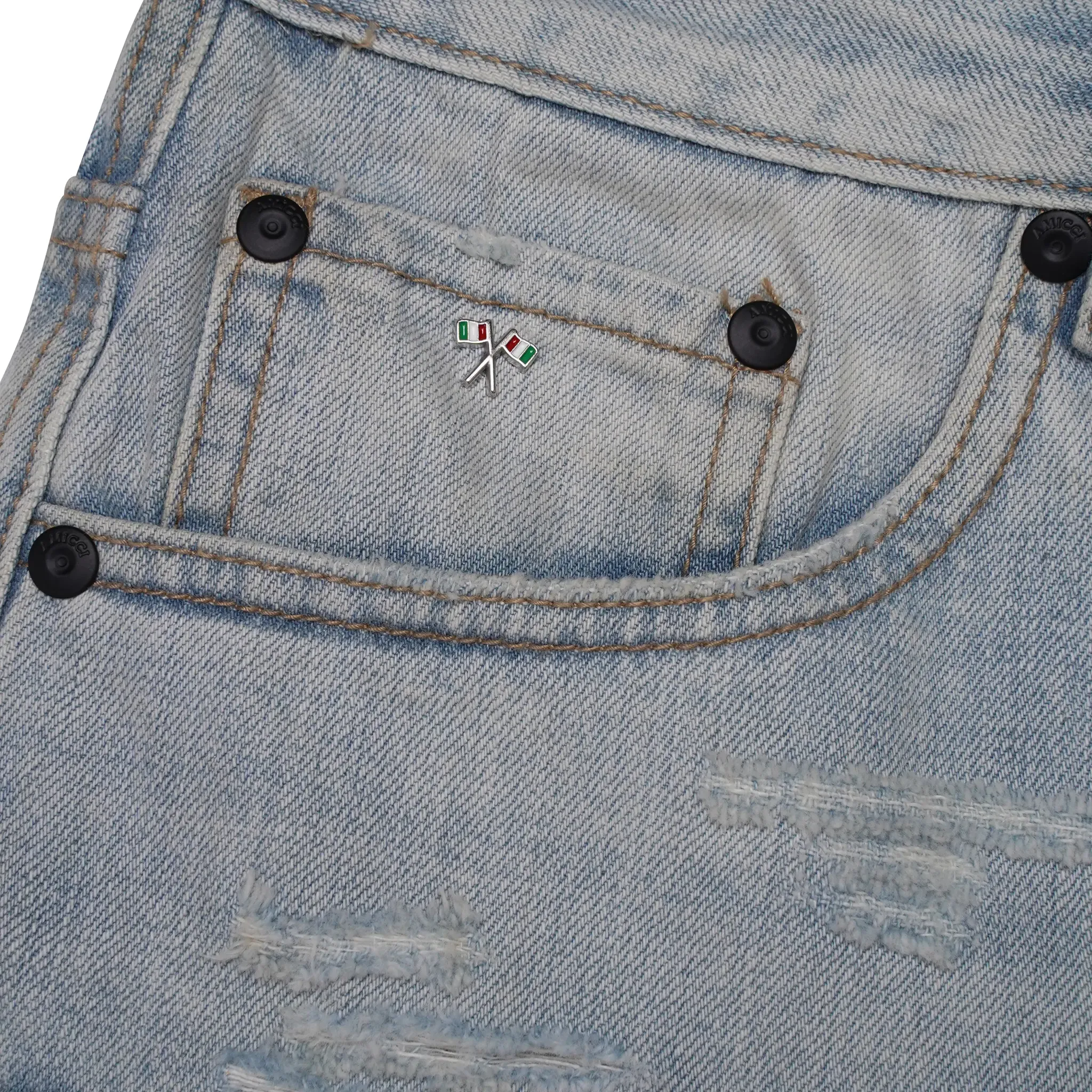 Amicci Adrano Light Blue Carpenter Shorts