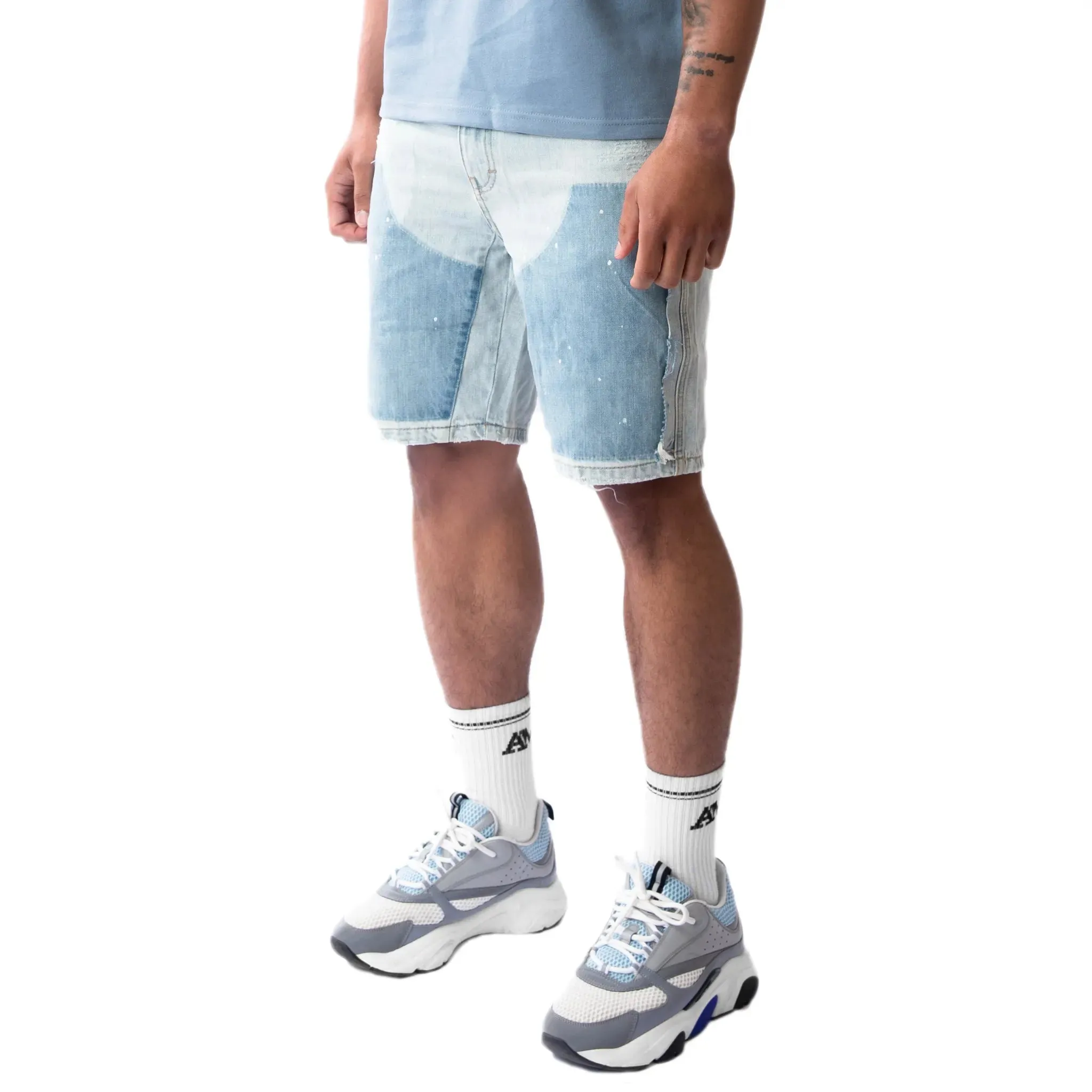 Amicci Adrano Light Blue Carpenter Shorts