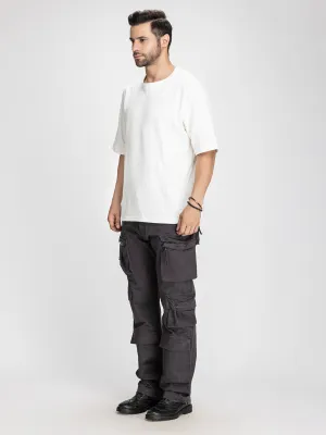 Baggy Utility Pants-10 pockets Dark grey