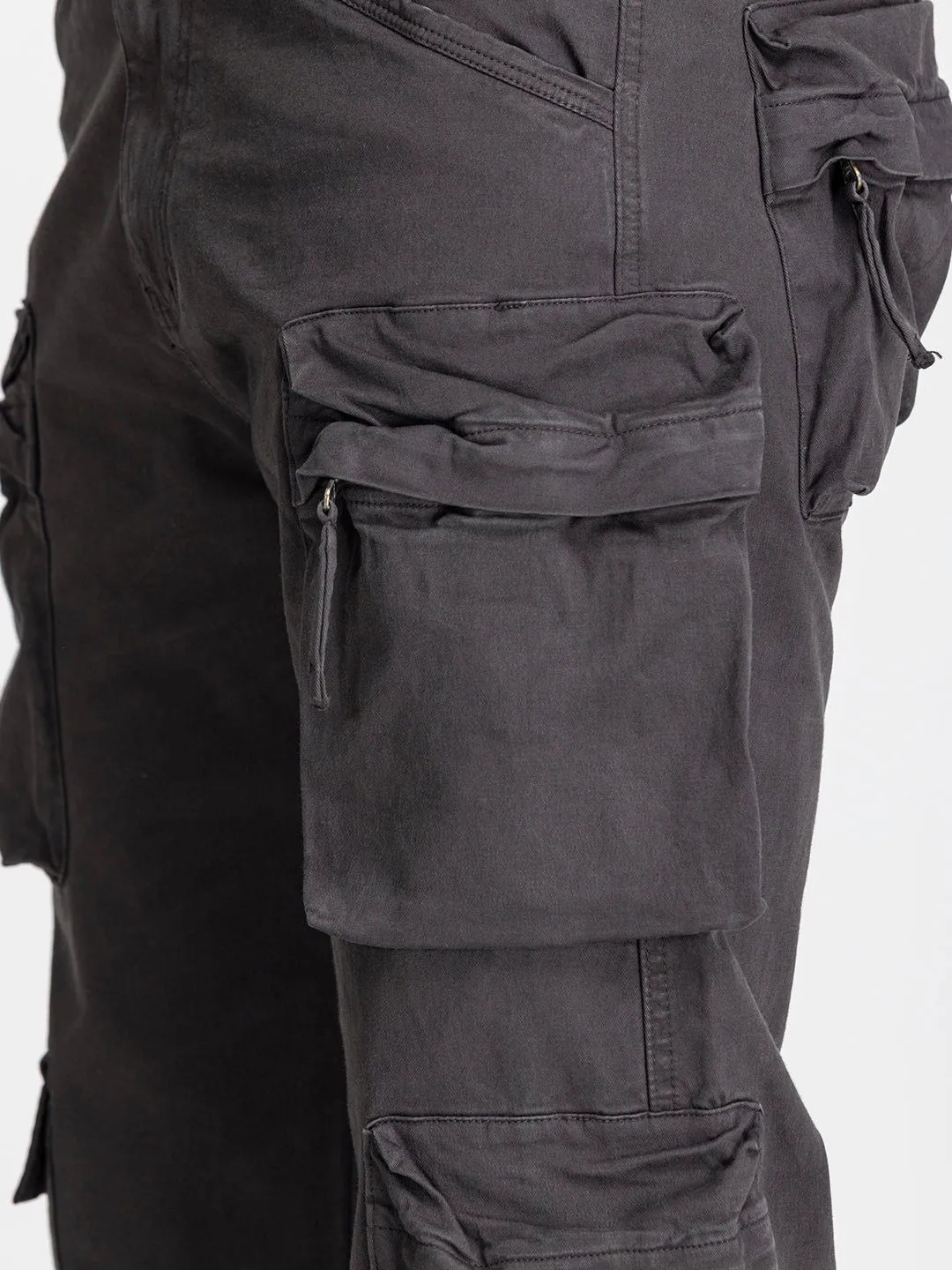 Baggy Utility Pants-10 pockets Dark grey