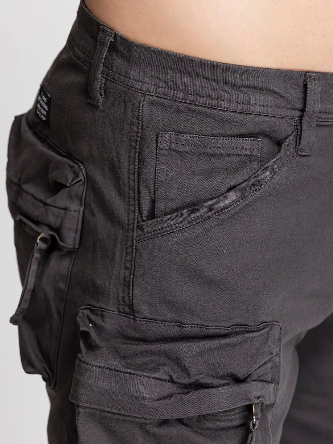 Baggy Utility Pants-10 pockets Dark grey