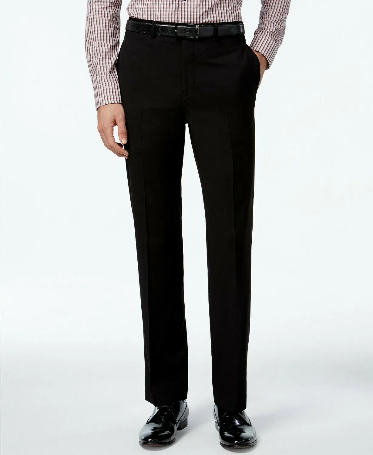 Calvin Klein Mens Slim fit Dress Pants 30 / 30 Black Solid