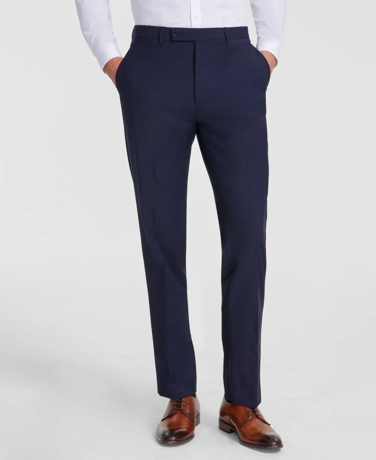Calvin Klein Mens Slim fit Dress Pants 32 / 32 Blue Solid Stretch
