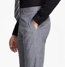 Calvin Klein Mens Slim Fit Glen Plaid Suit Dress Pants Black White 32 x 30