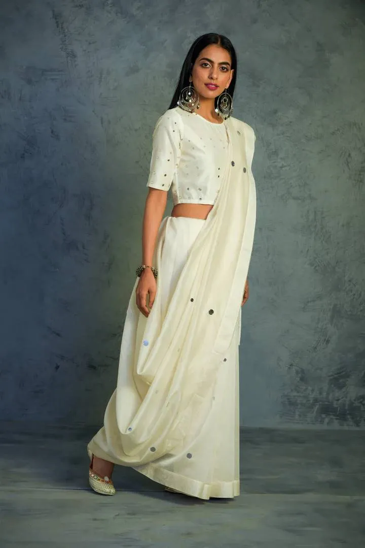 Chanderi Saree with Blouse (Colour options) - Set of 2