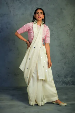 Chanderi Saree with Blouse (Colour options) - Set of 2