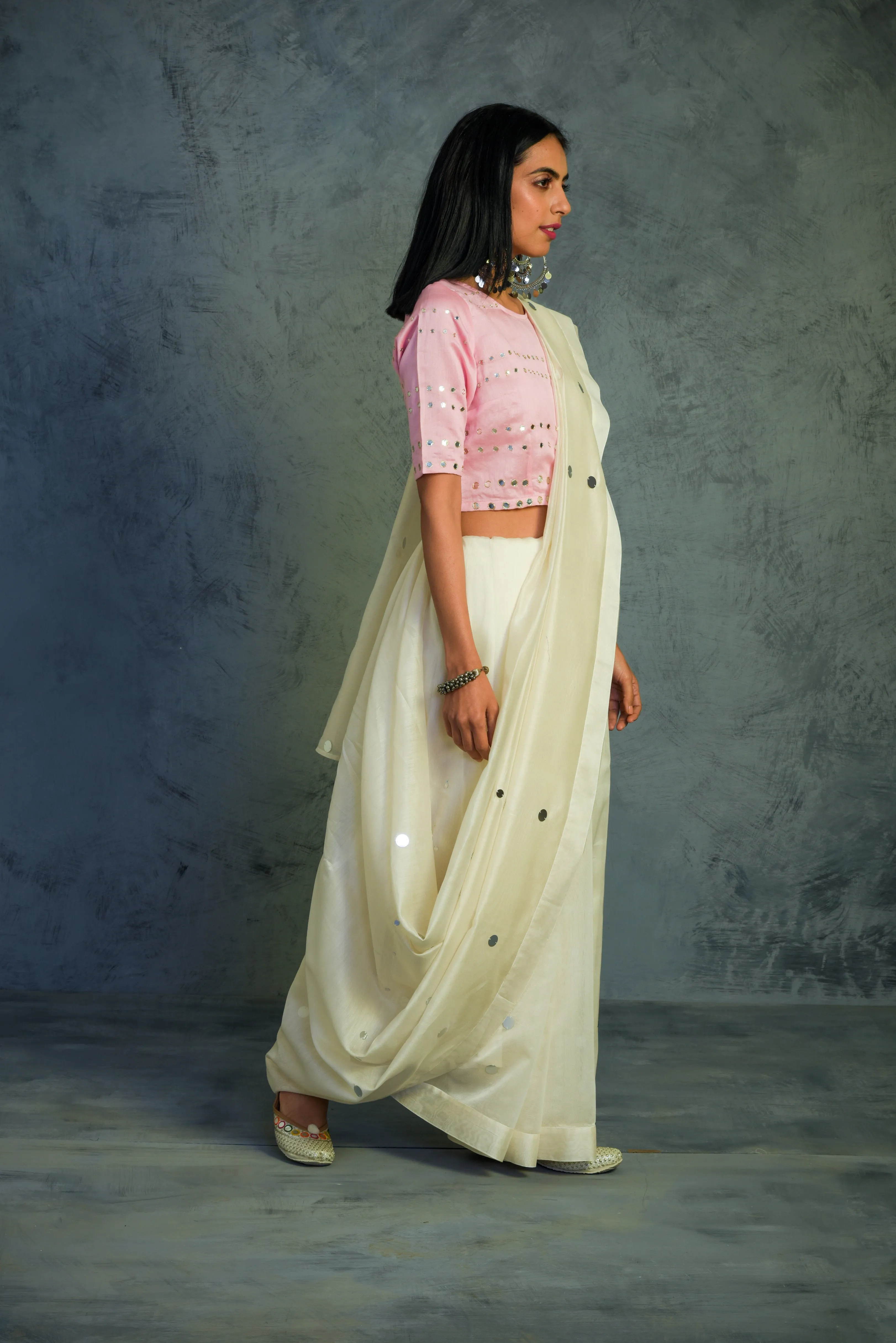 Chanderi Saree with Blouse (Colour options) - Set of 2