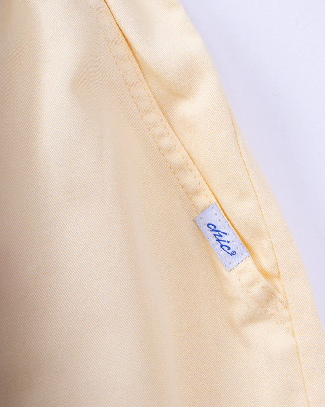 Chic Pale Yellow Elastic Waist Shorts