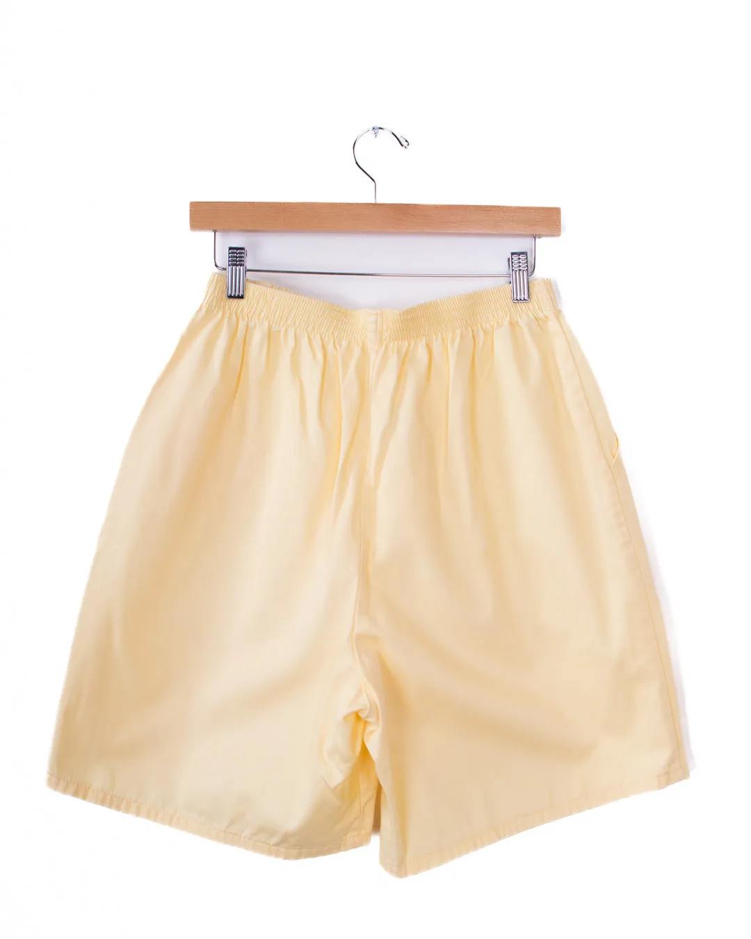 Chic Pale Yellow Elastic Waist Shorts