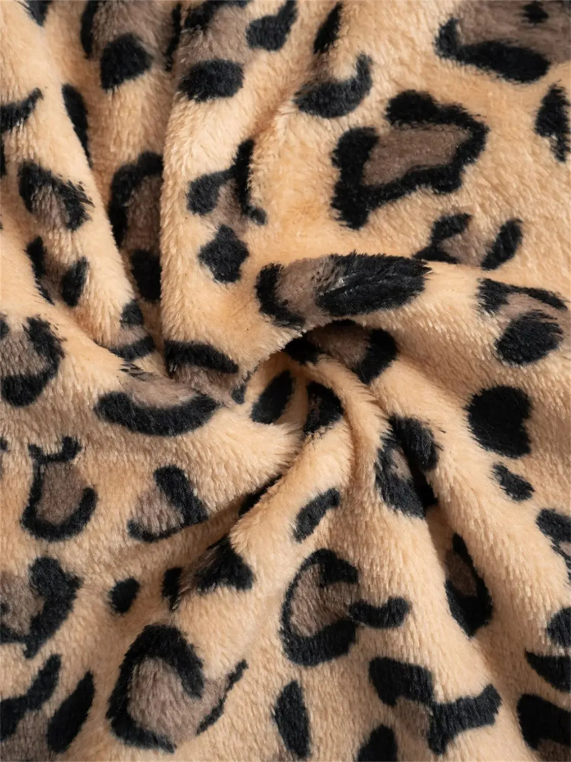Comfy and Cozy Leopard  Print Wide Leg Plush Sweat Pants