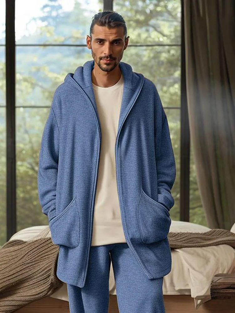 Comfy Casual Hooded Jacket Two Piece Set