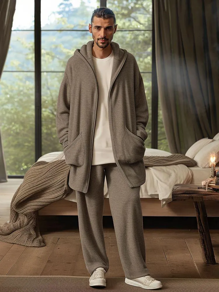 Comfy Casual Hooded Jacket Two Piece Set