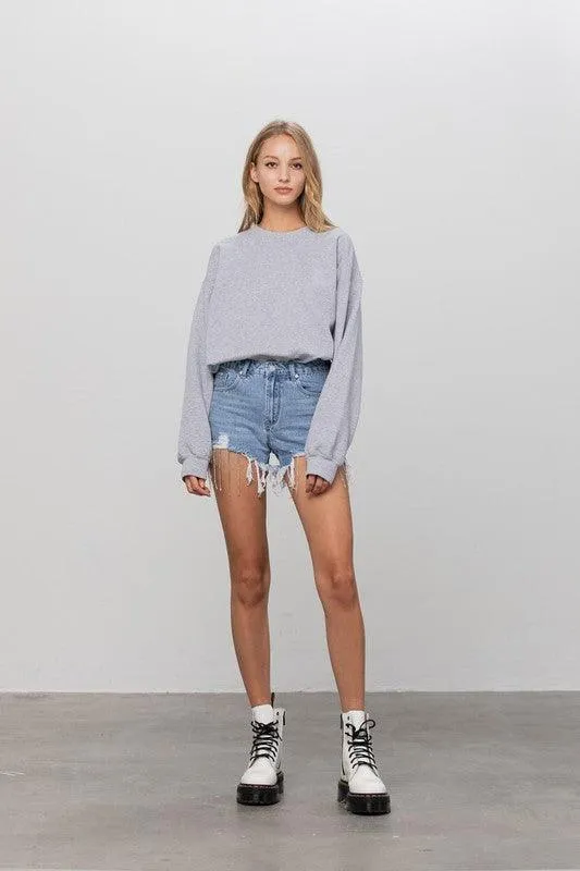 Denim Lab USA Rhinestone Denim Shorts