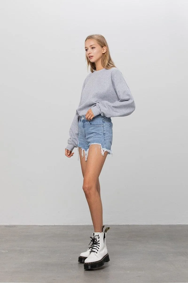 Denim Lab USA Rhinestone Denim Shorts