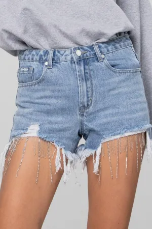 Denim Lab USA Rhinestone Denim Shorts