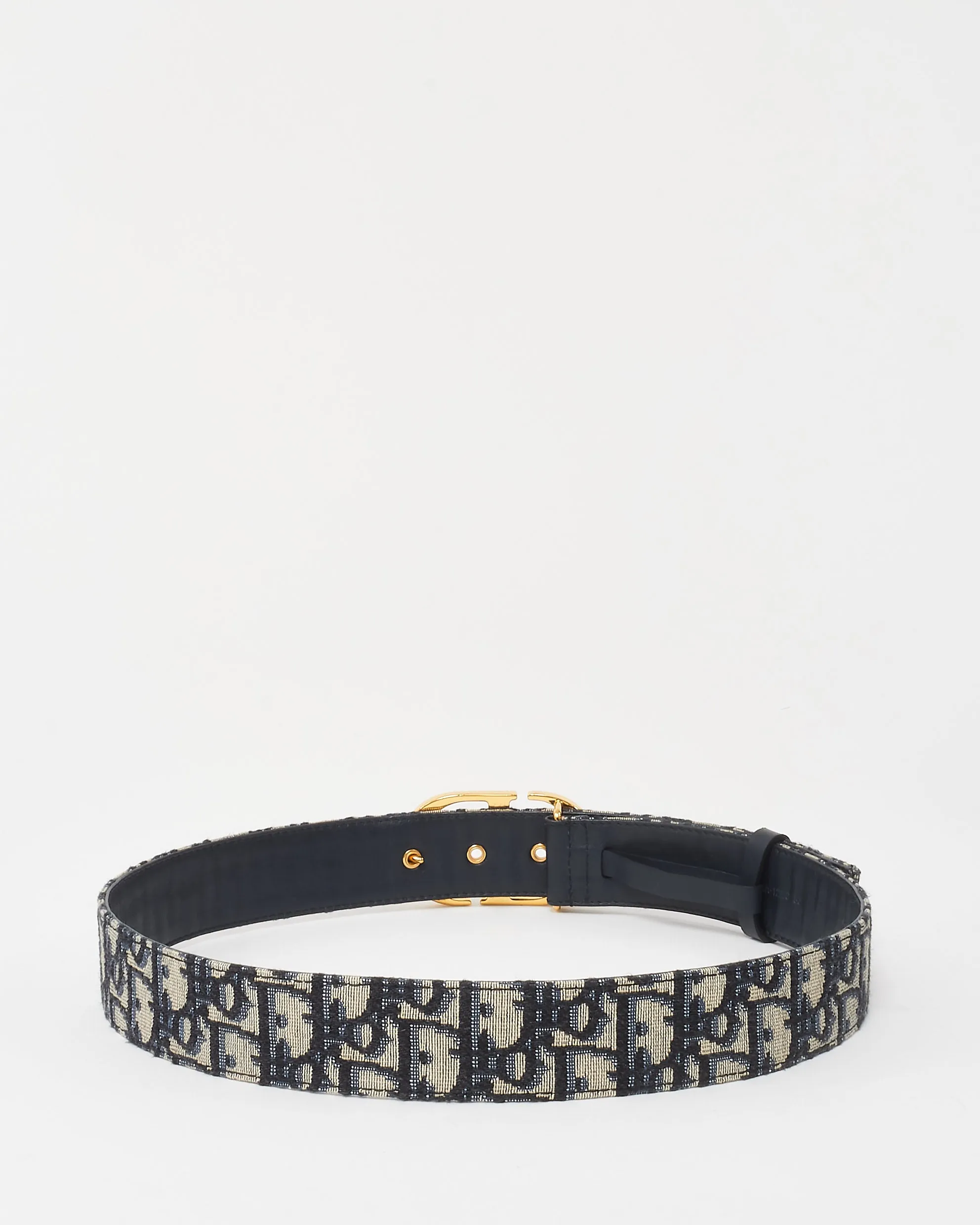 Dior Navy Blue Oblique 30 Montaigne CD Belt - 80