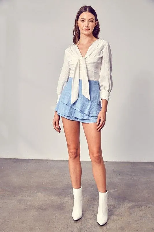 Do   Be Collection Front Tie Long Sleeve Top