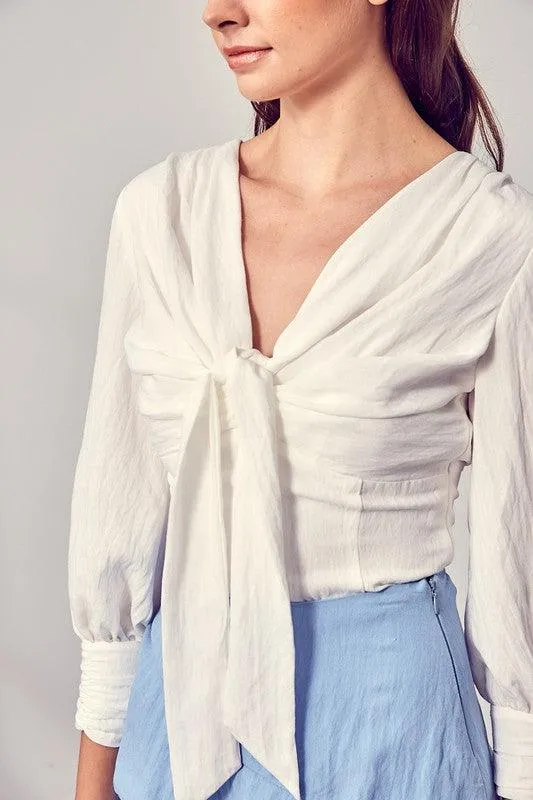Do   Be Collection Front Tie Long Sleeve Top