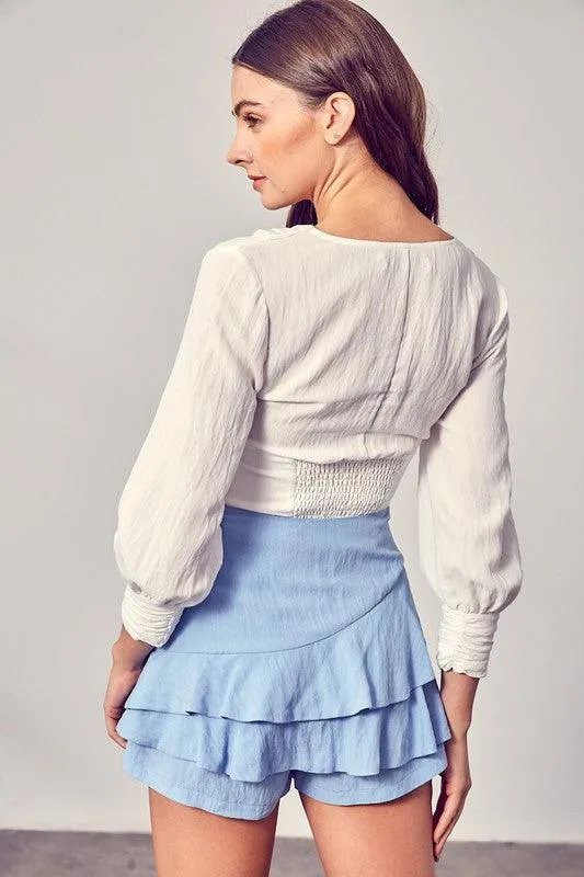 Do   Be Collection Front Tie Long Sleeve Top