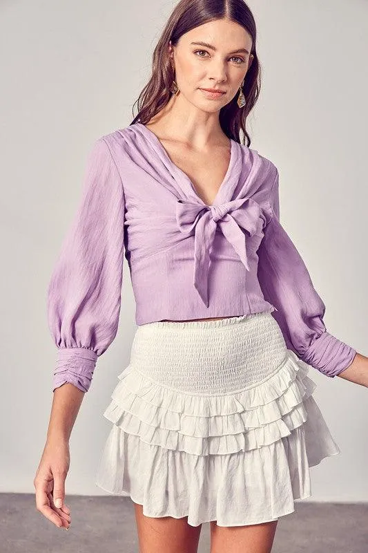 Do   Be Collection Front Tie Long Sleeve Top