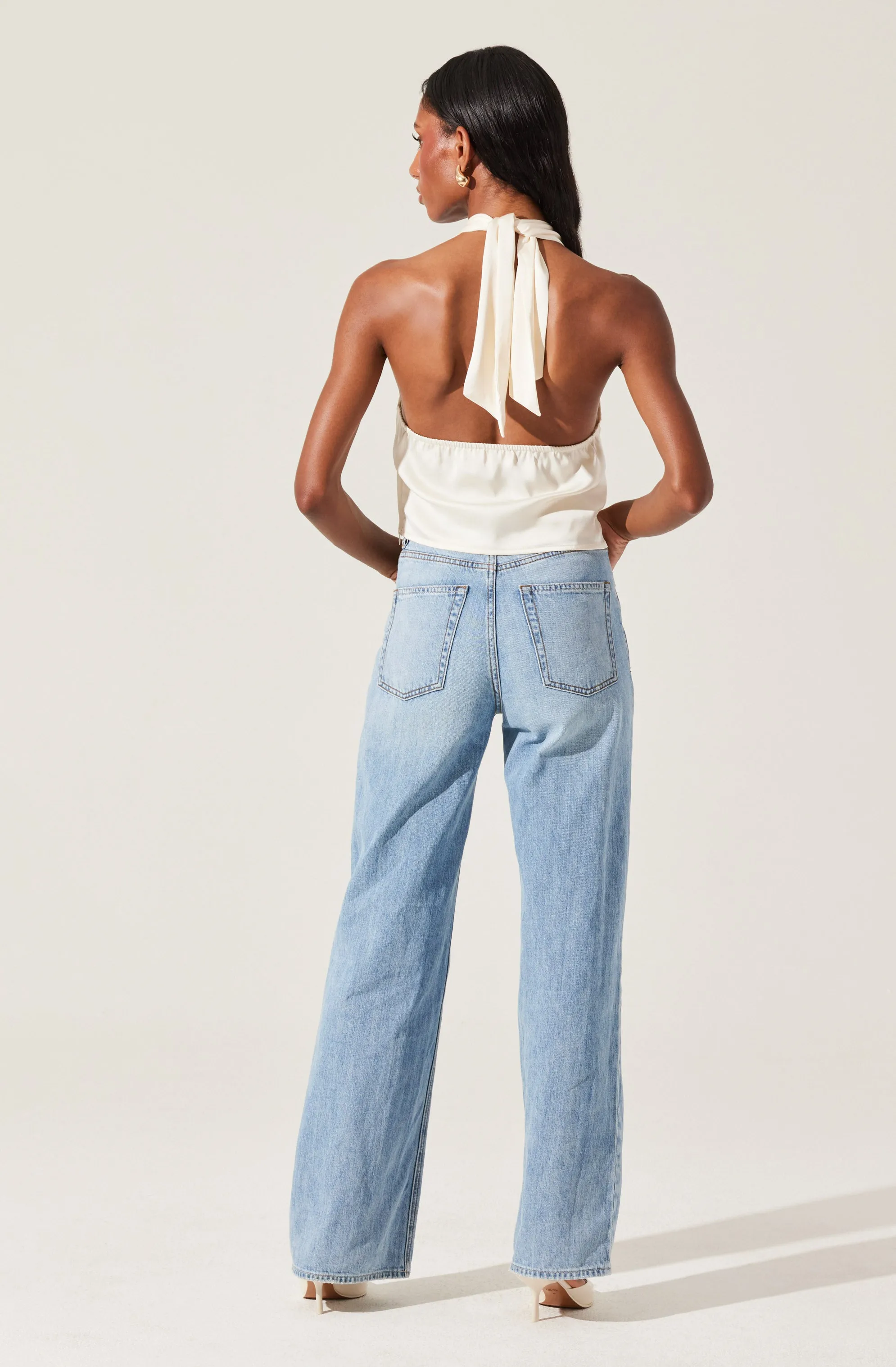 Draped Halter Neck Top