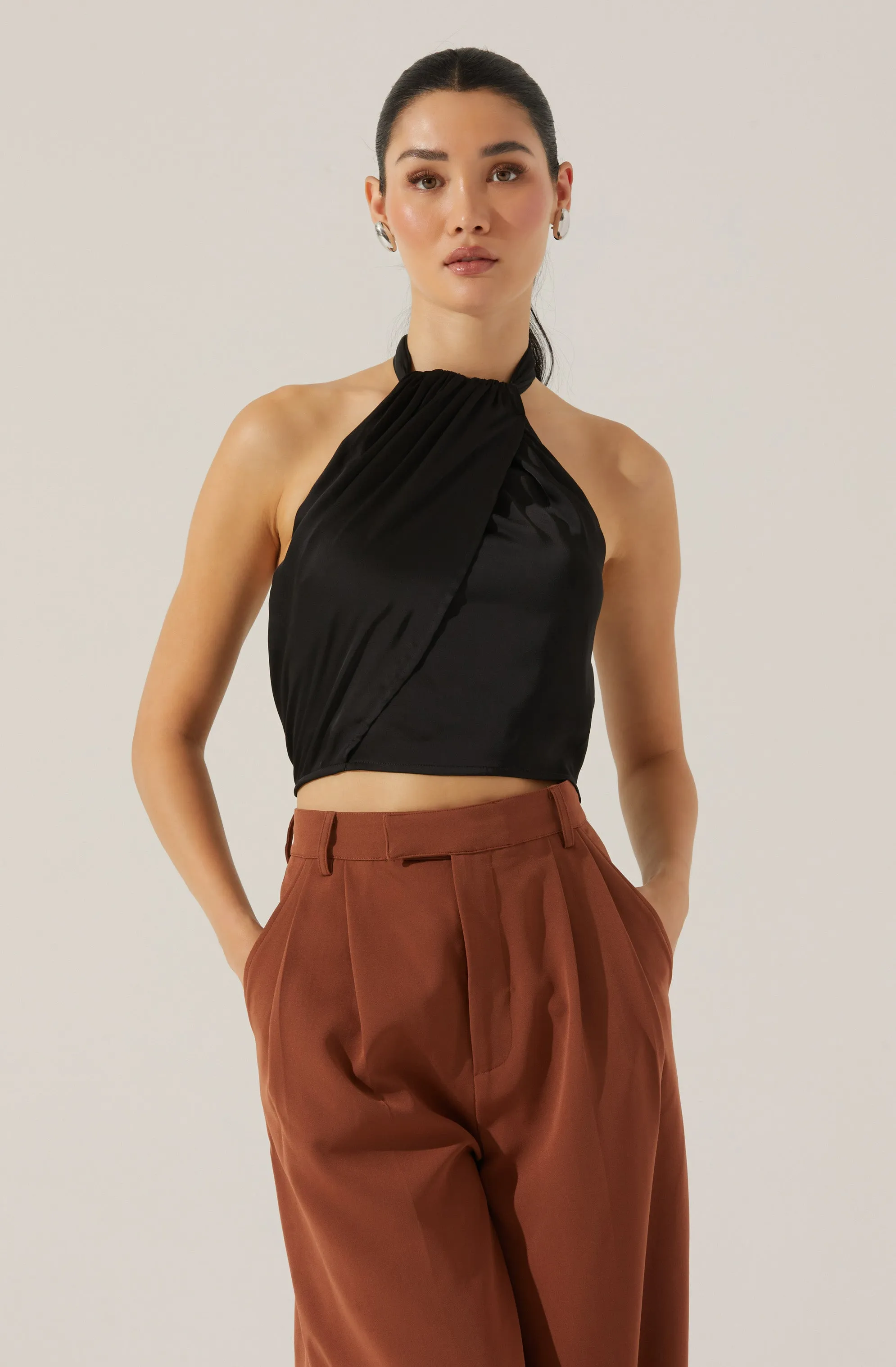 Draped Halter Neck Top