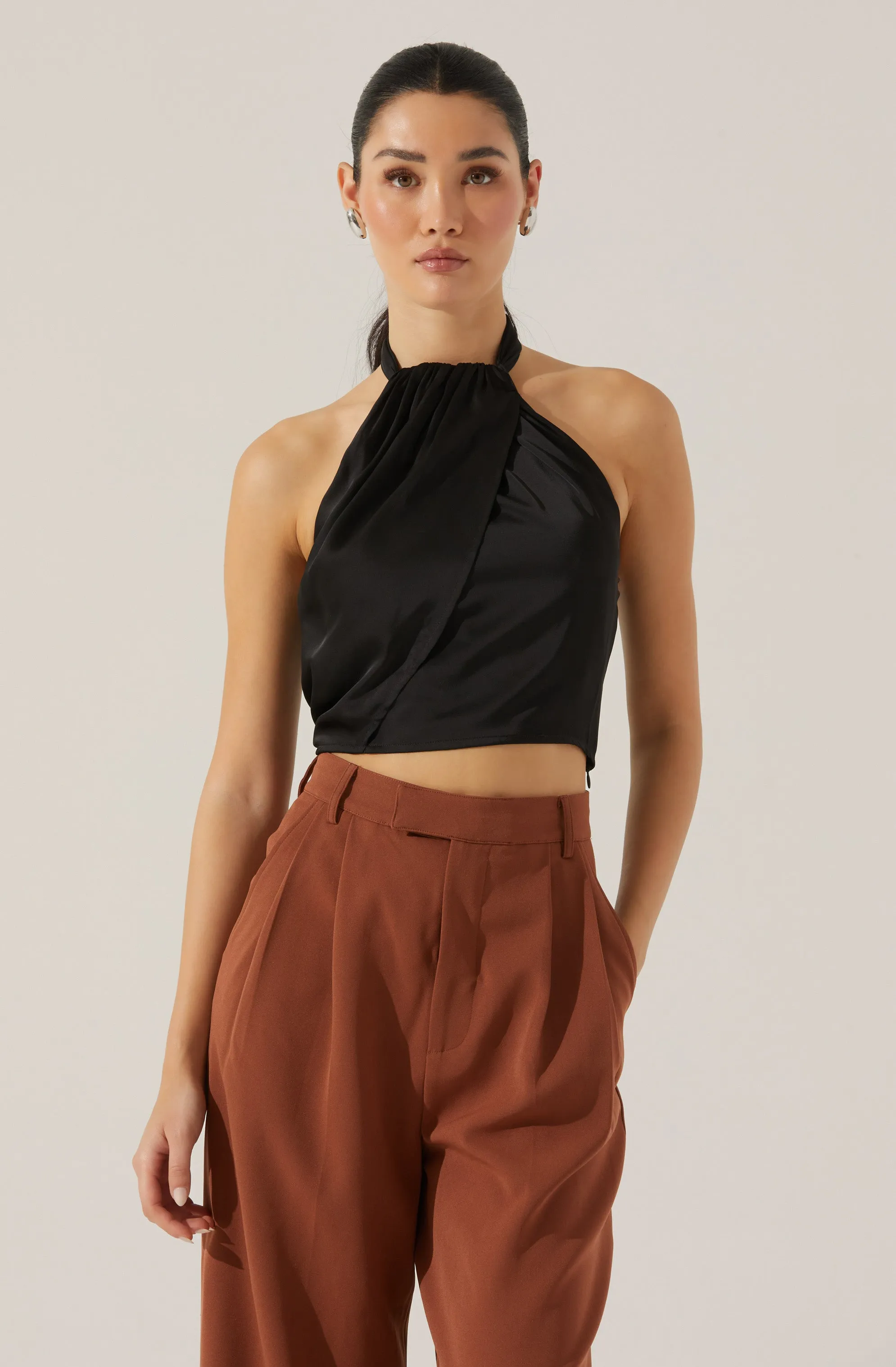 Draped Halter Neck Top