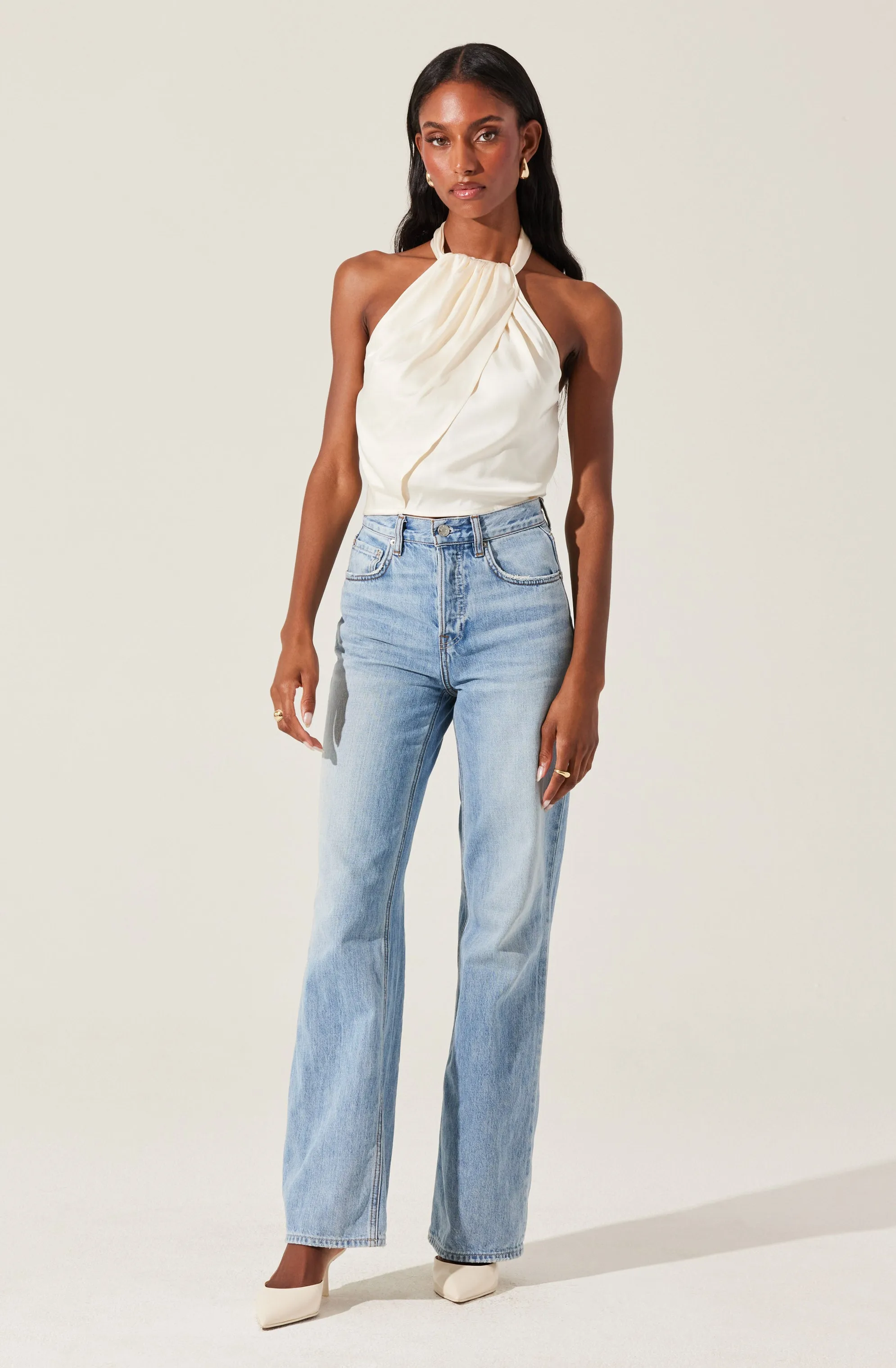 Draped Halter Neck Top