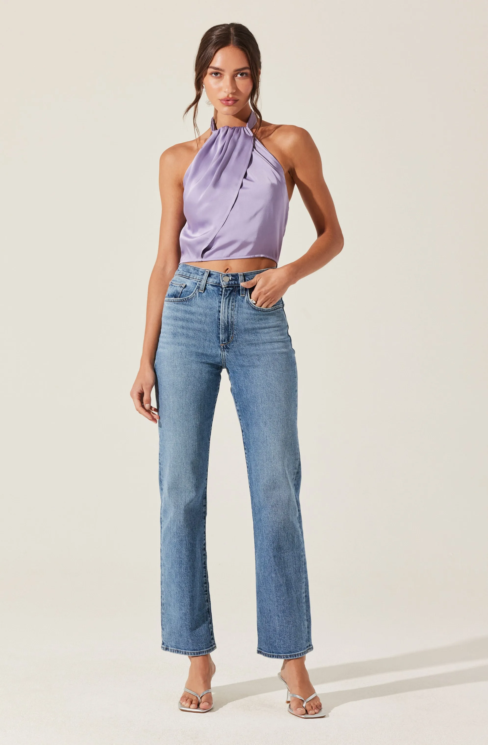 Draped Halter Neck Top