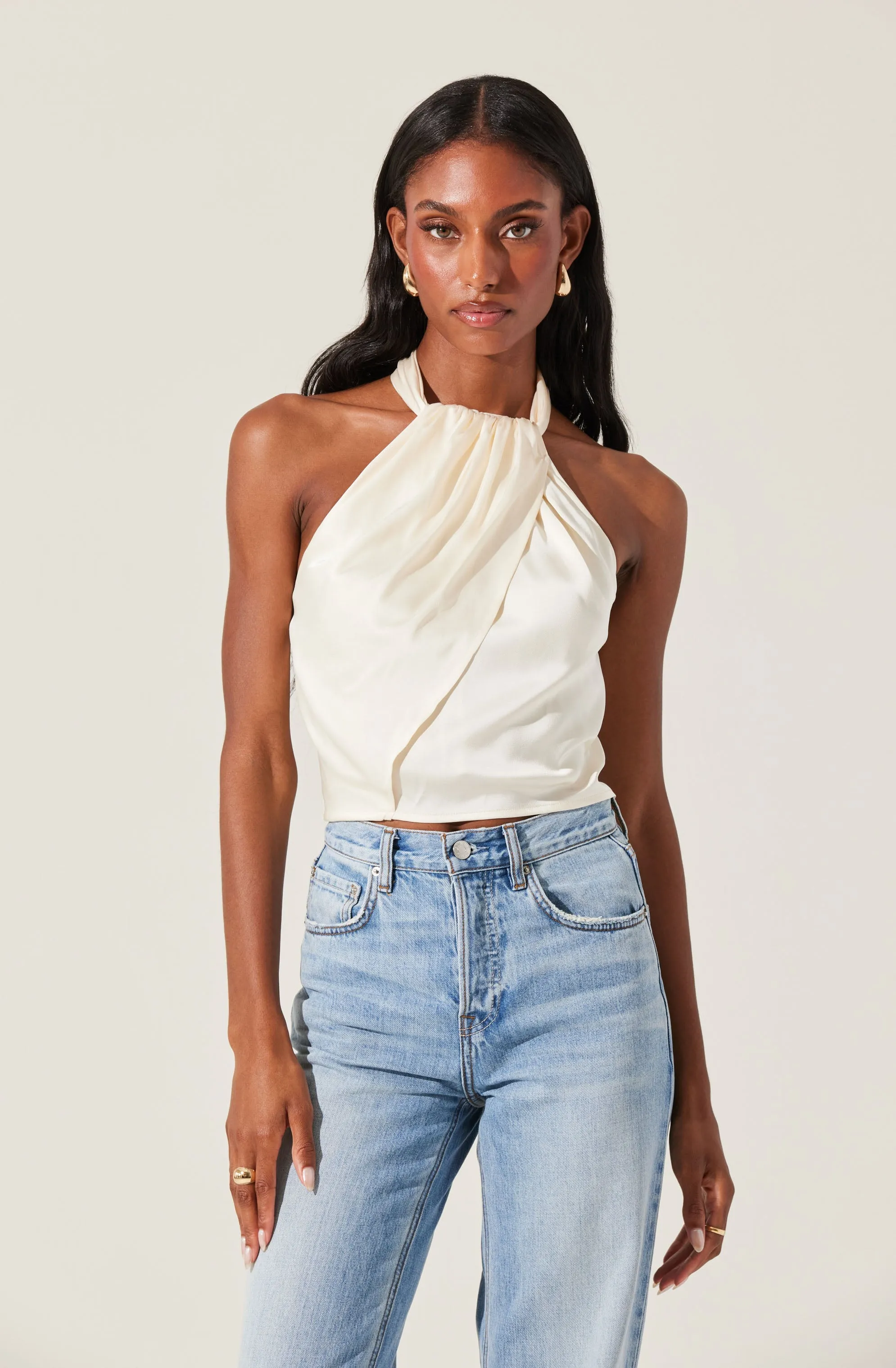 Draped Halter Neck Top