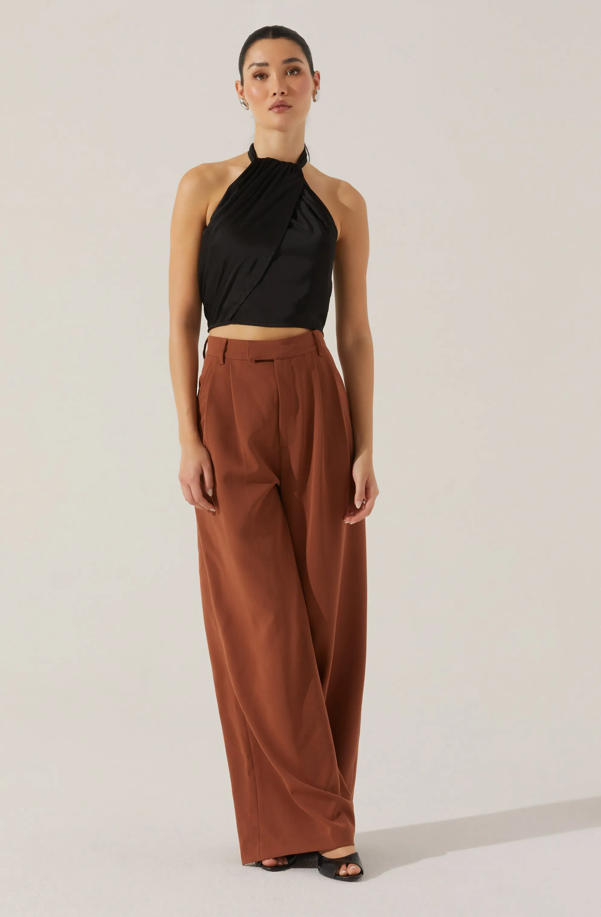 Draped Halter Neck Top
