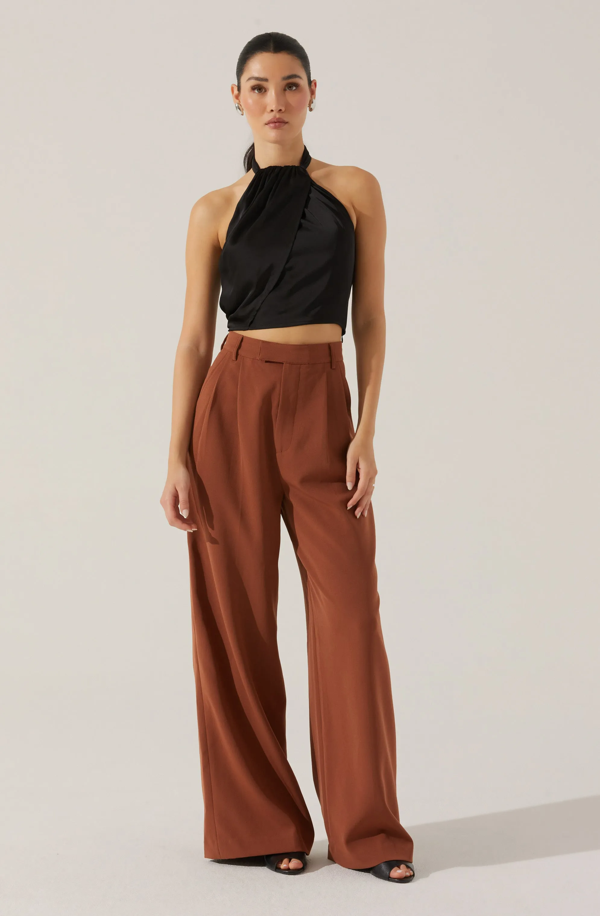 Draped Halter Neck Top