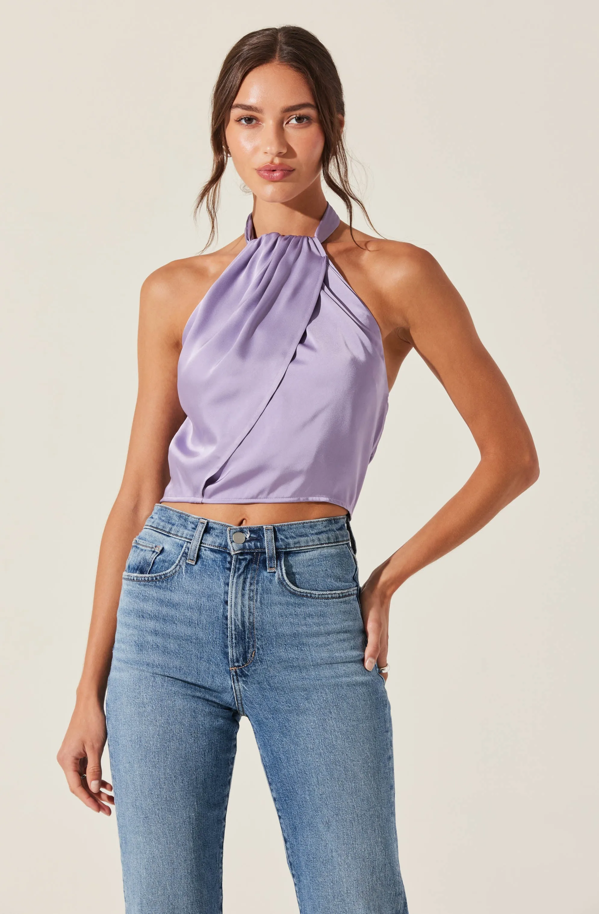 Draped Halter Neck Top