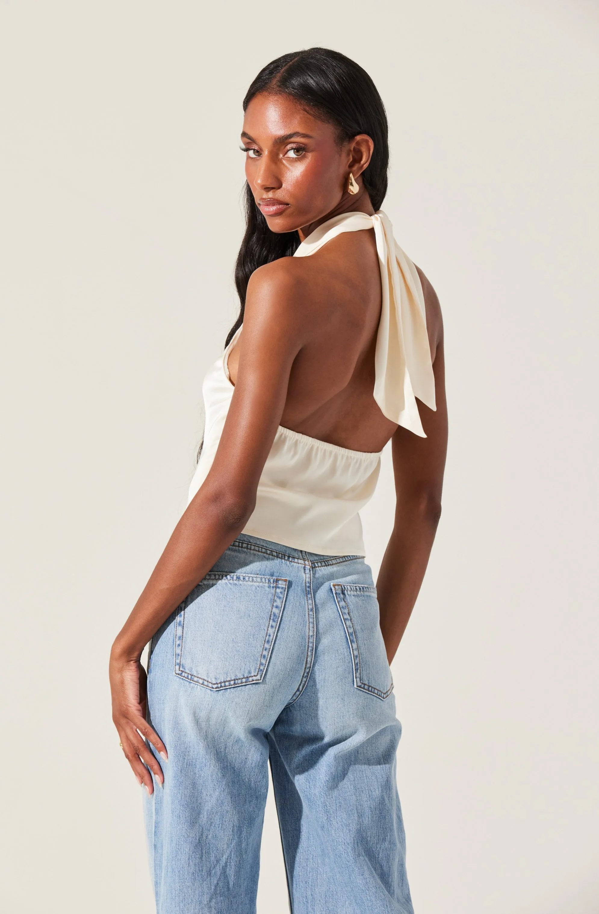 Draped Halter Neck Top