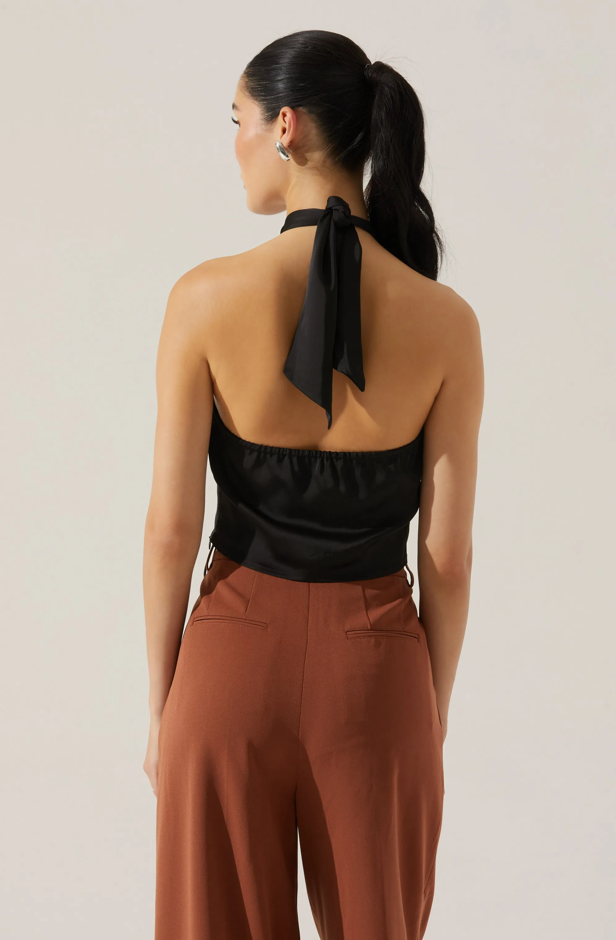 Draped Halter Neck Top
