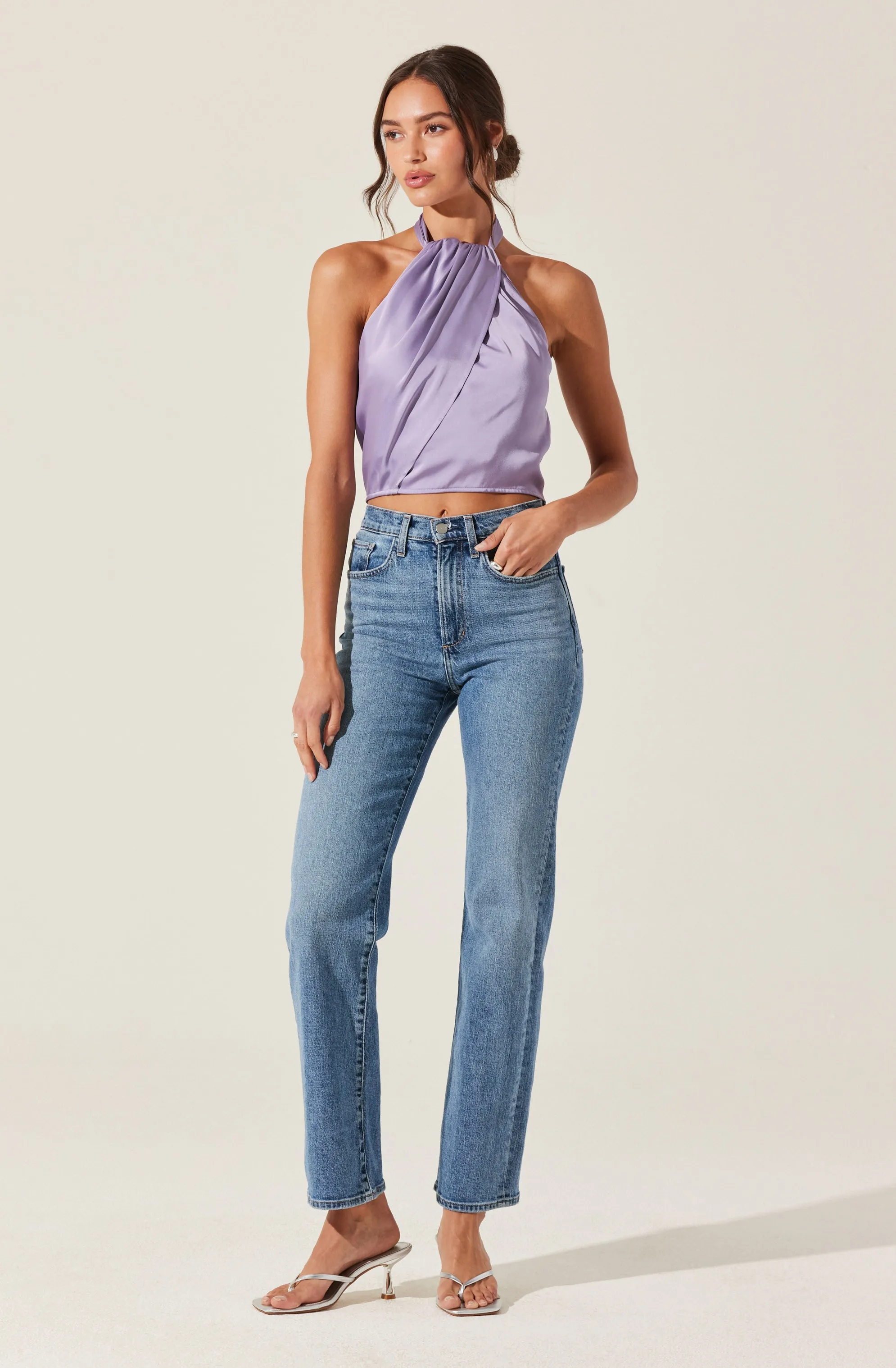 Draped Halter Neck Top