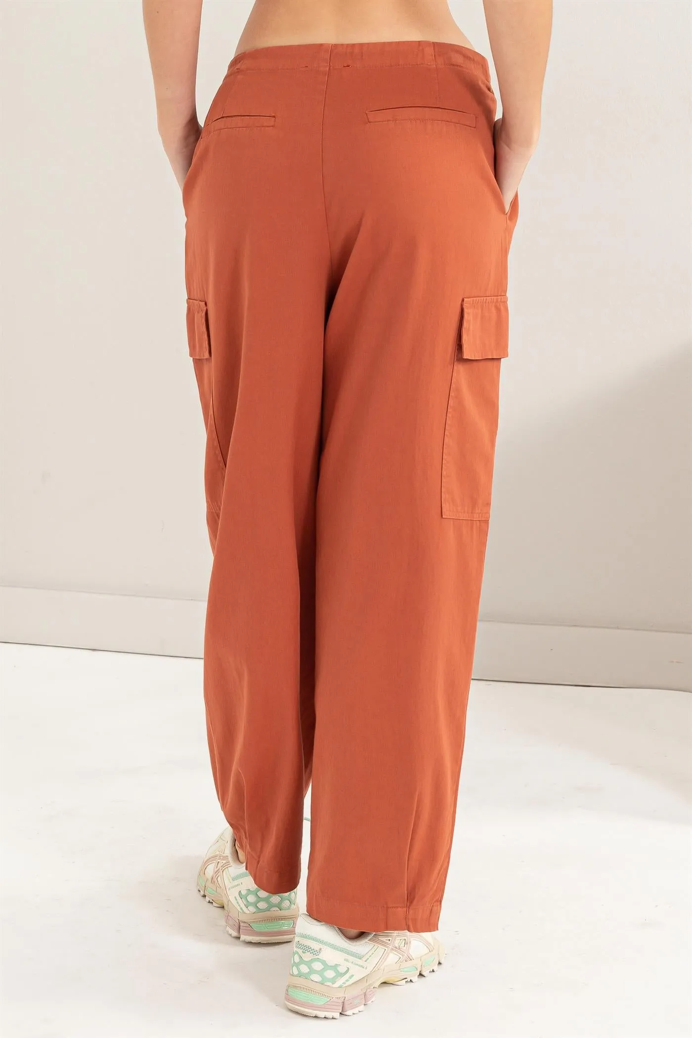 DZ24A650-High Waist Drawstring Cargo Pants