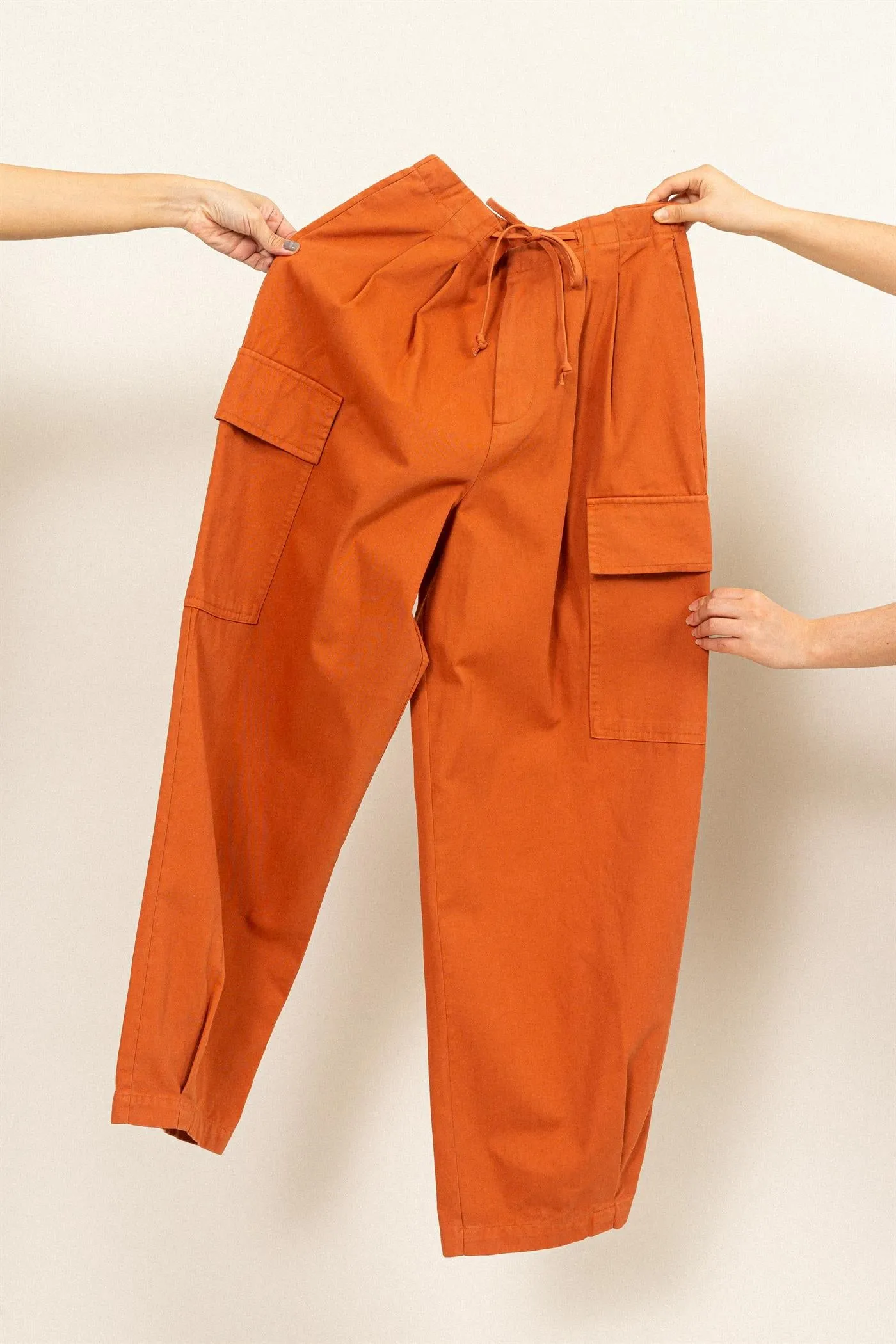 DZ24A650-High Waist Drawstring Cargo Pants