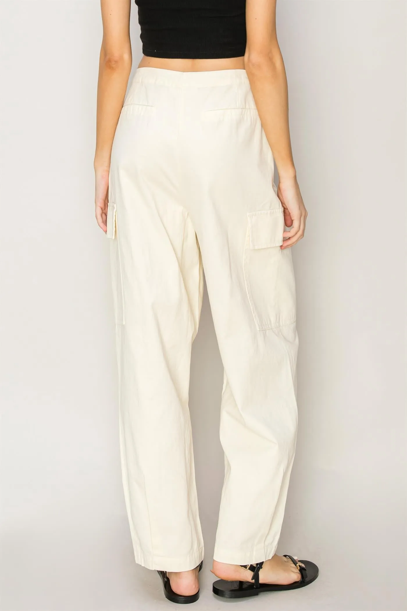 DZ24A650-High Waist Drawstring Cargo Pants