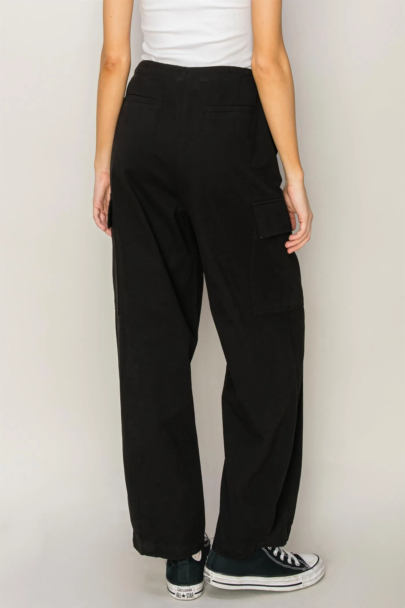 DZ24A650-High Waist Drawstring Cargo Pants
