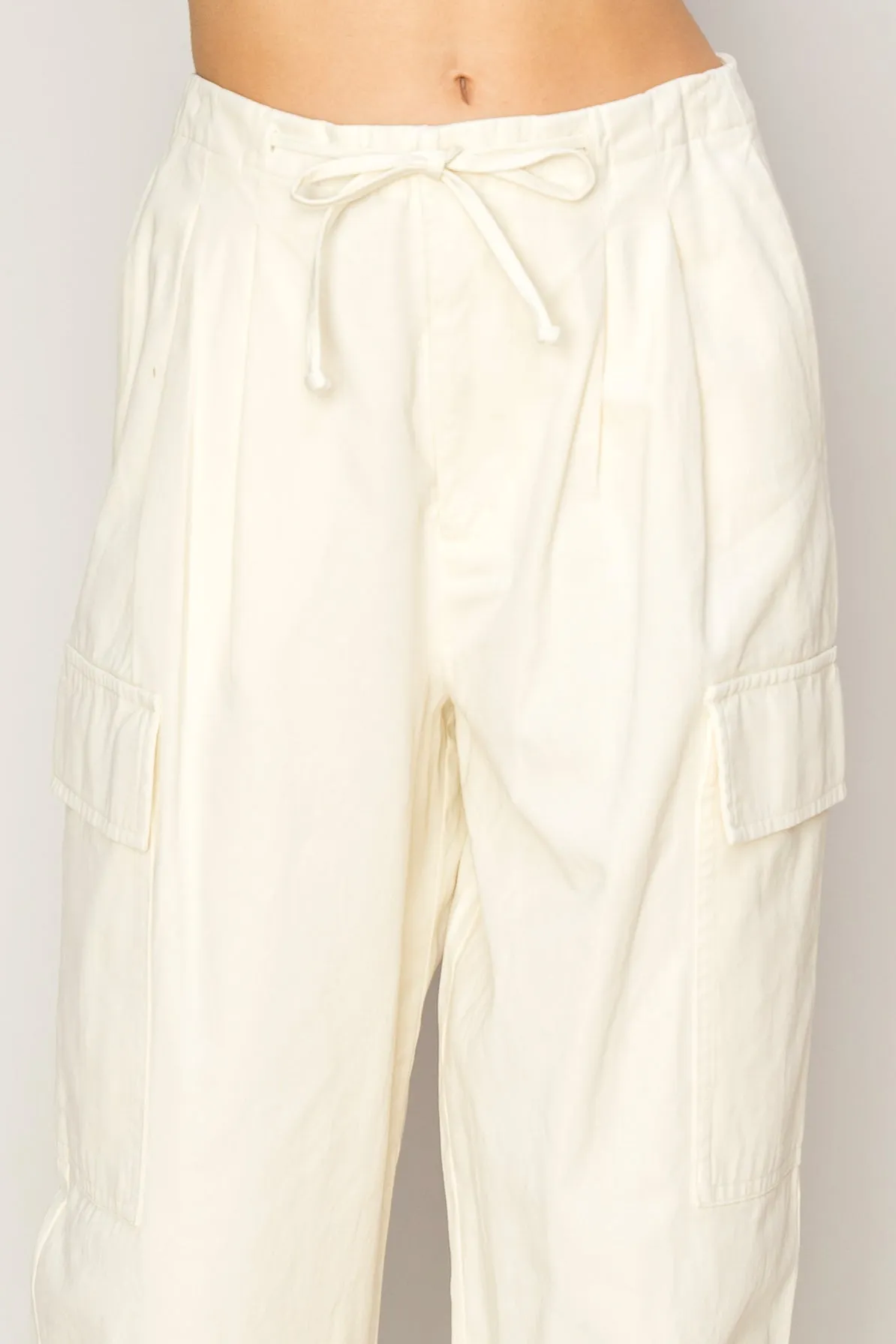 DZ24A650-High Waist Drawstring Cargo Pants