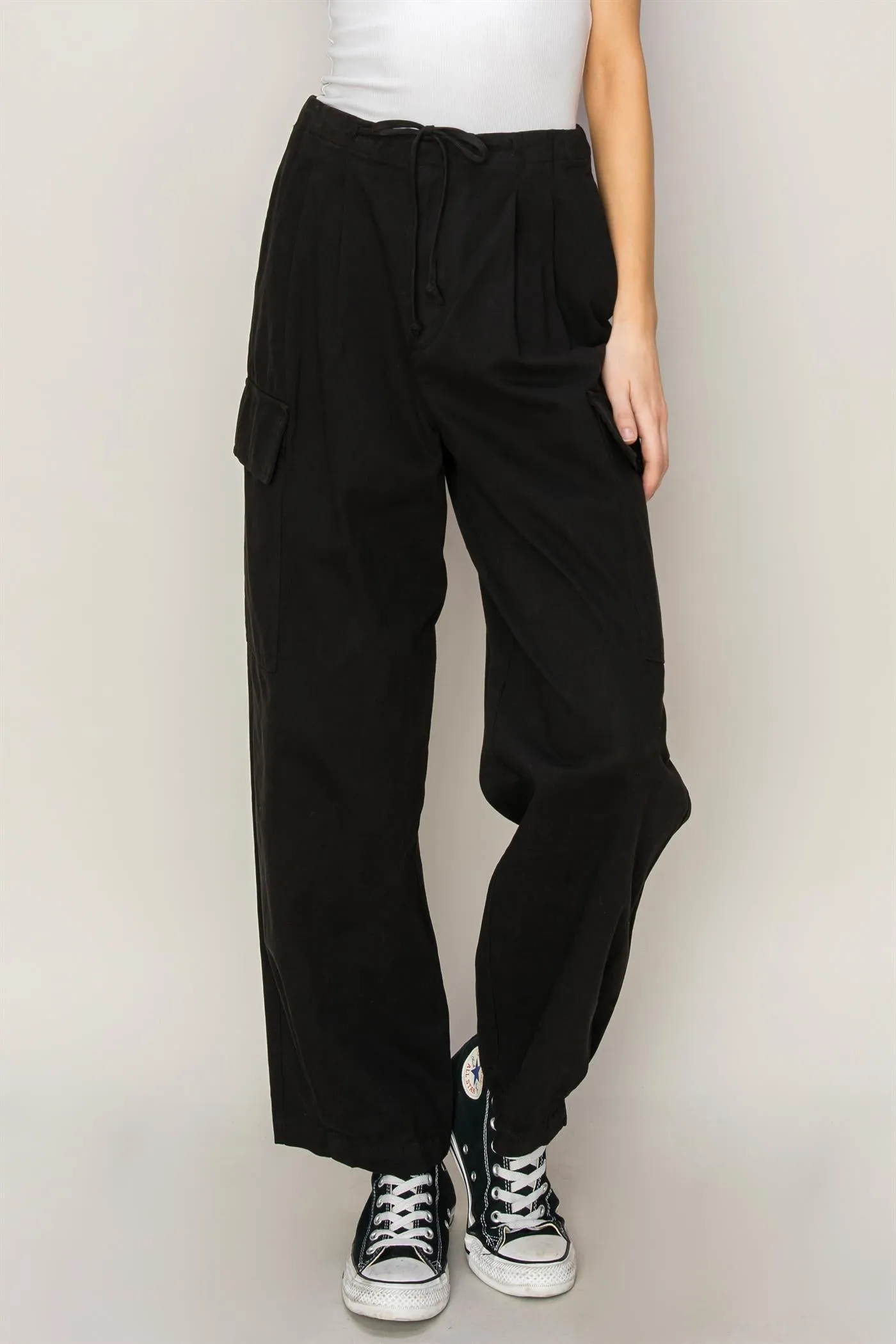 DZ24A650-High Waist Drawstring Cargo Pants