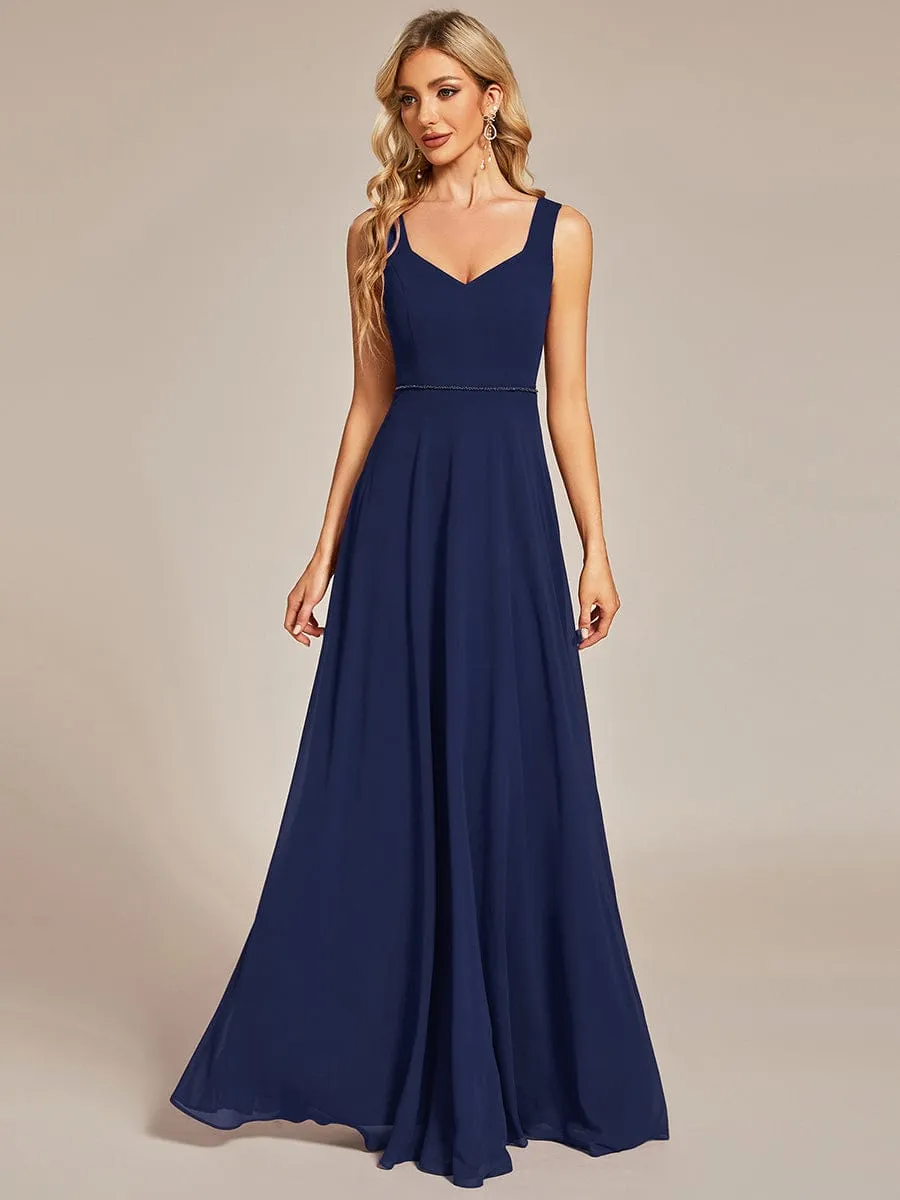 Elegant Chiffon Sleeveless Bridesmaid Dress with Backless