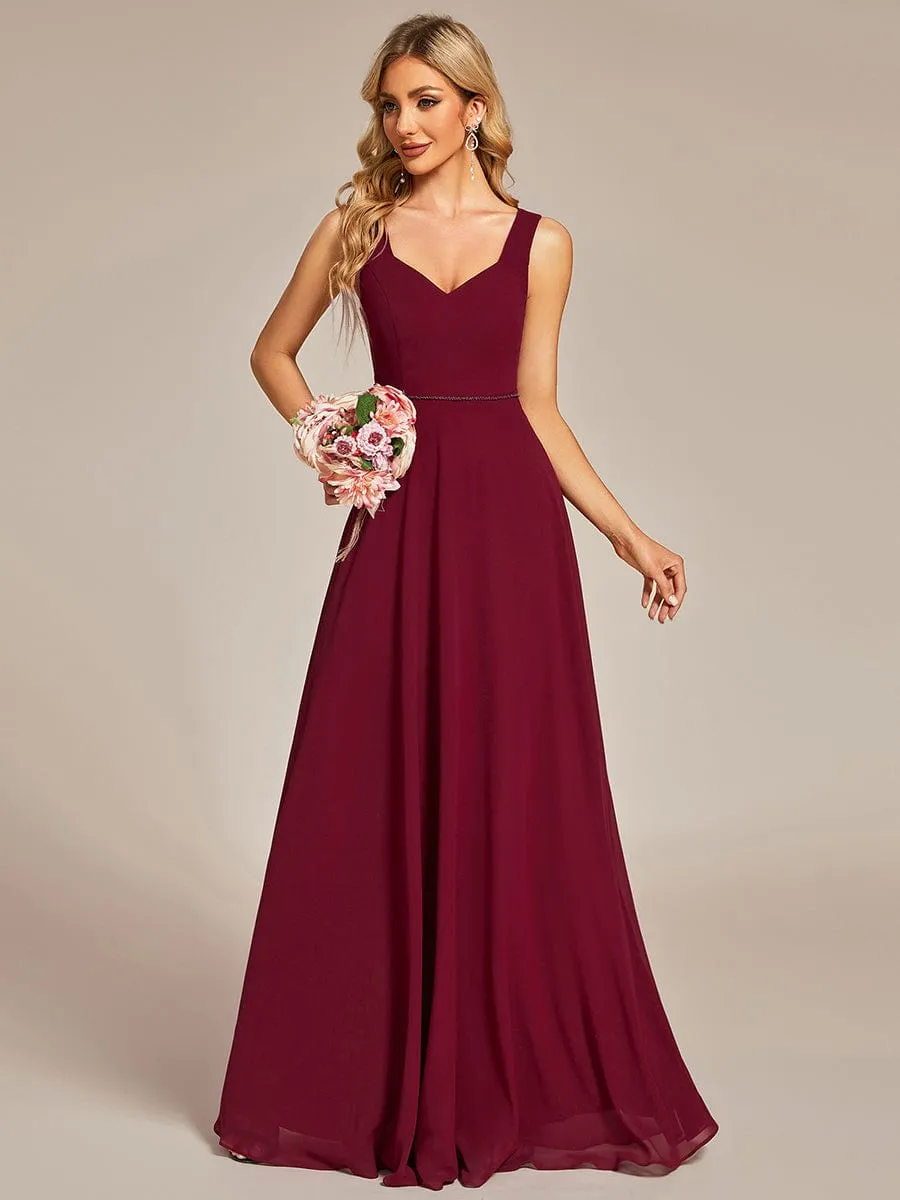 Elegant Chiffon Sleeveless Bridesmaid Dress with Backless