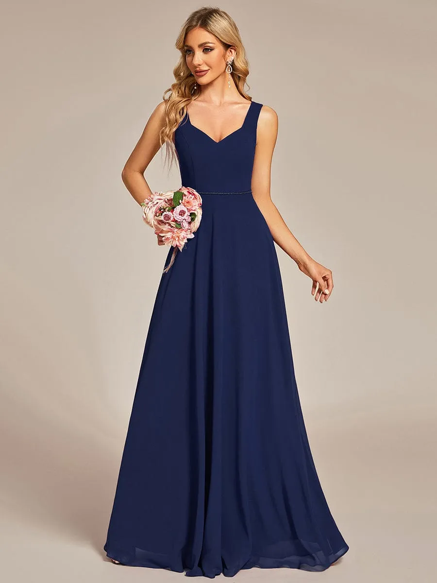 Elegant Chiffon Sleeveless Bridesmaid Dress with Backless