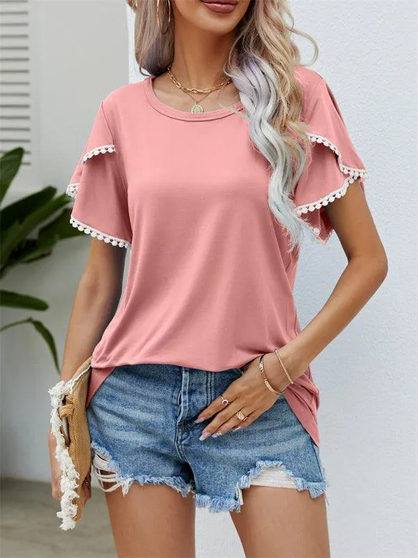 Elegant Floral Chiffon Blouse with Flowing Sleeves for Women