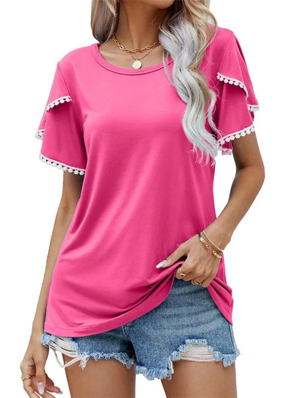 Elegant Floral Chiffon Blouse with Flowing Sleeves for Women